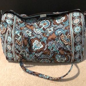 Vera Bradley large duffel bag blue and brown